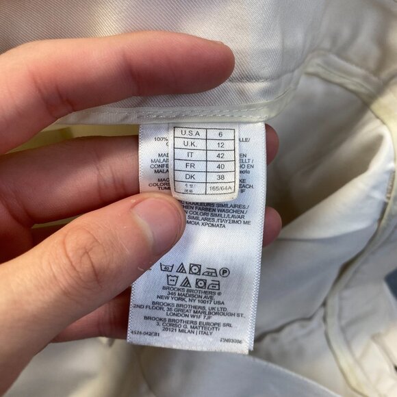 Brooks Brothers Dress Pants Women's Size 6 Cotton,Pockets,Zipper,Cream - Picture 13 of 16